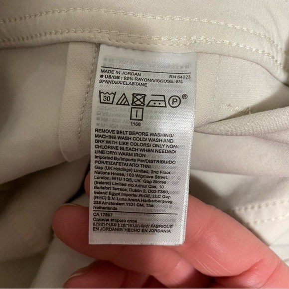 Banana Republic Slim Refined Stretch High Rise Cargo Pant Cream/White size 6 - Picture 12 of 15